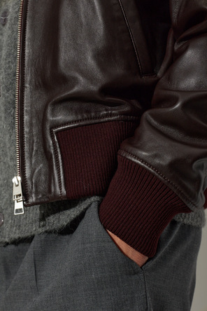 Ami Alexandre Mattiussi Leather jacket with collar