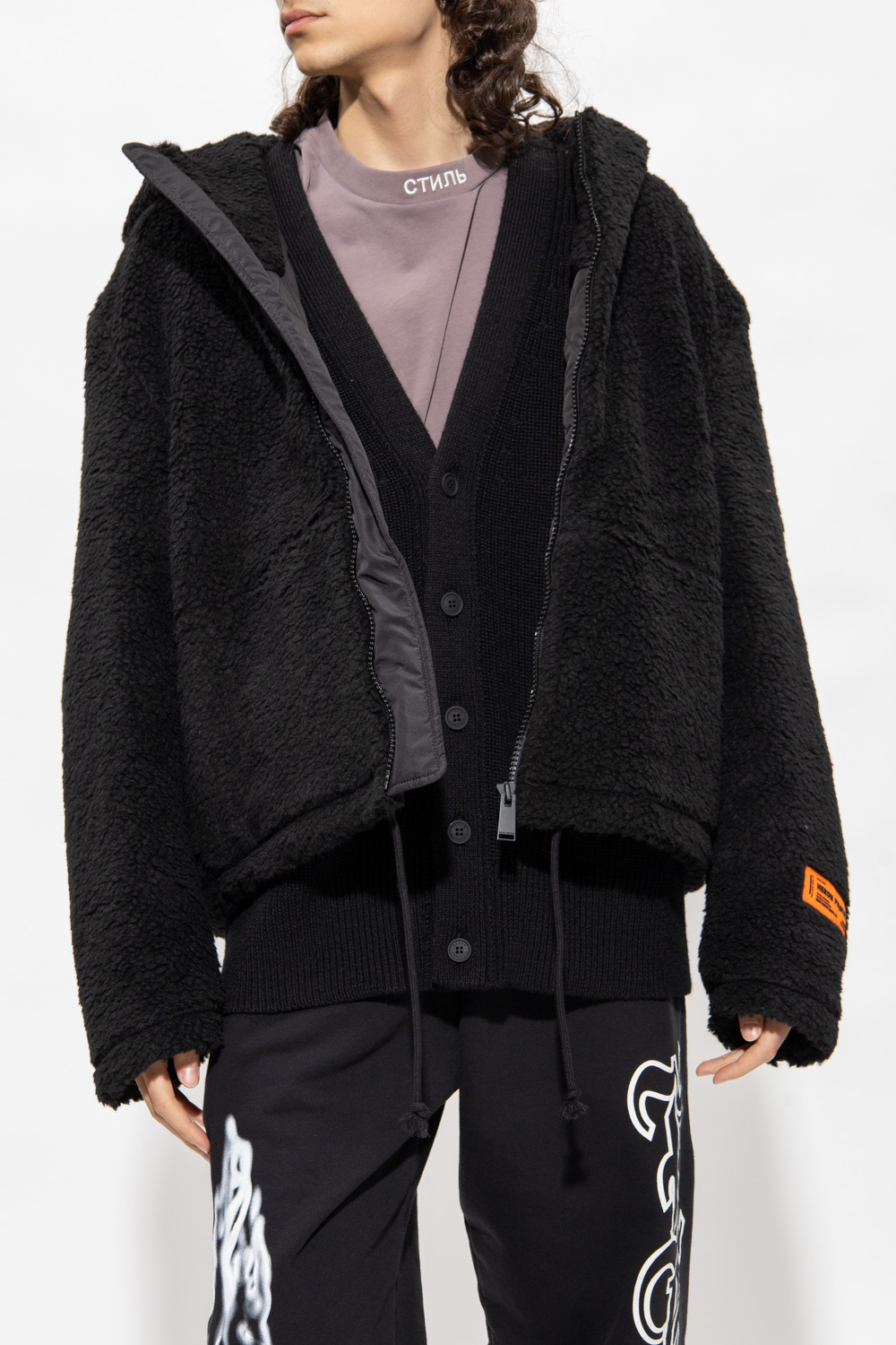 Heron Preston Fleece and jacket with hood