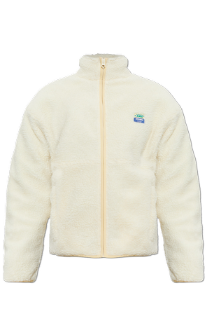 Fleece jacket with logo patch