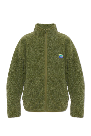 Fleece sweatshirt with stand-up collar