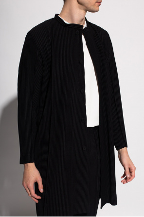 Contrast V-Neck Sweater in Cashmere Ribbed coat