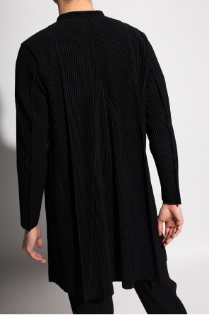 Contrast V-Neck Sweater in Cashmere Ribbed coat