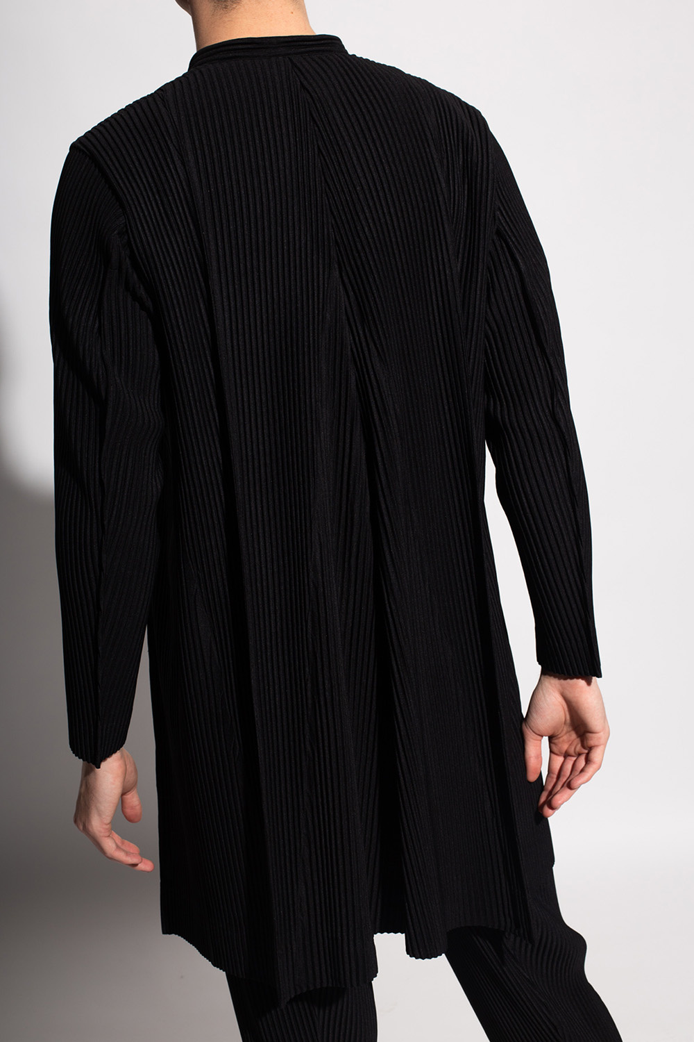 Neil Barrett panelled single-breasted jacket Ribbed coat