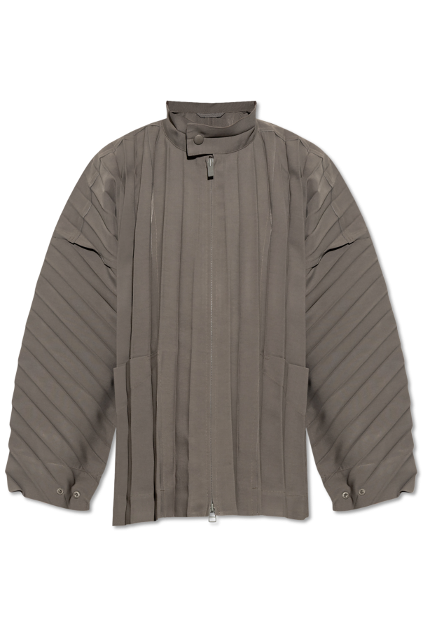 Homme Plissé Issey Miyake Pleated jacket with stand-up collar