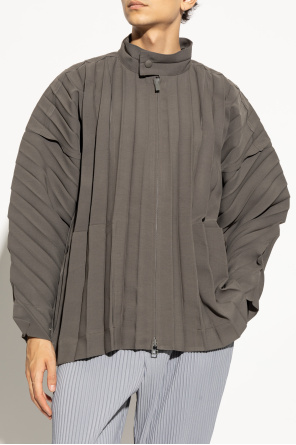 Homme Plisse Issey Miyake Pleated jacket with stand-up collar