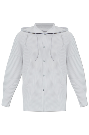 Pleated jacket with hood