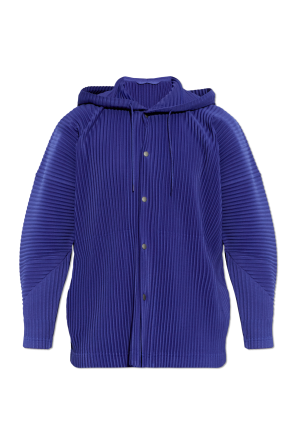 Pleated jacket with hood