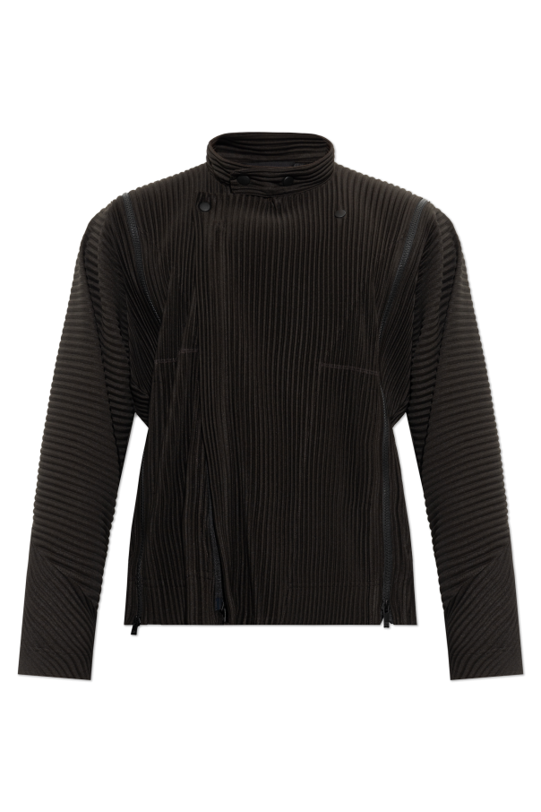 Pleated jacket with a stand-up collar od Homme Plissé Issey Miyake