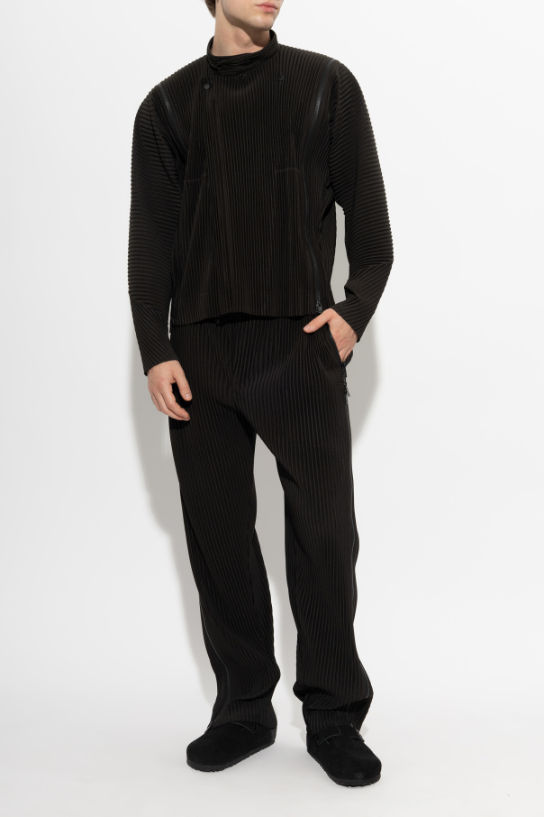 Homme Plissé Issey Miyake Pleated jacket with a stand-up collar
