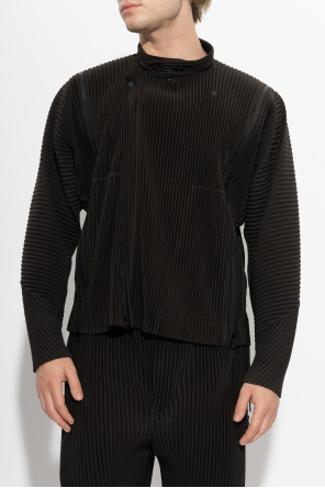 Homme Plissé Issey Miyake Pleated jacket with a stand-up collar