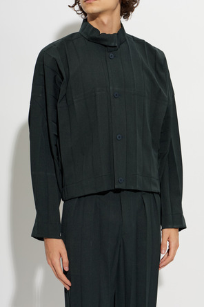 Homme Plissé Issey Miyake Pleated Stand-Collar Jacket