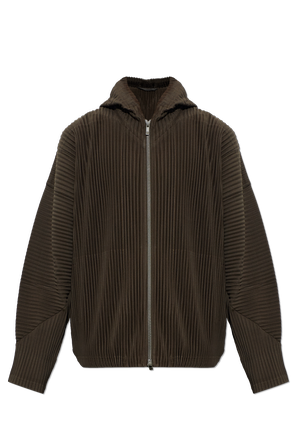 Pleated jacket with hood