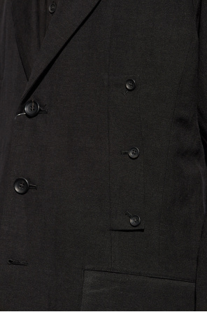 Yohji Yamamoto logo-print hooded padded jacket Silver
