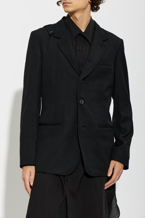 Yohji Yamamoto Wełniana marynarka z pojedynczym rozcięciem