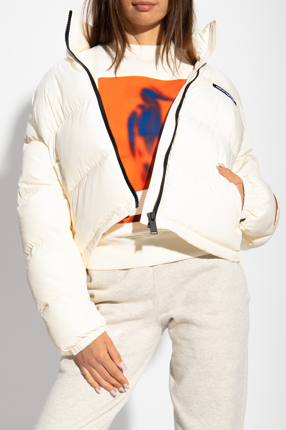 Heron Preston Padded Striped jacket with patches