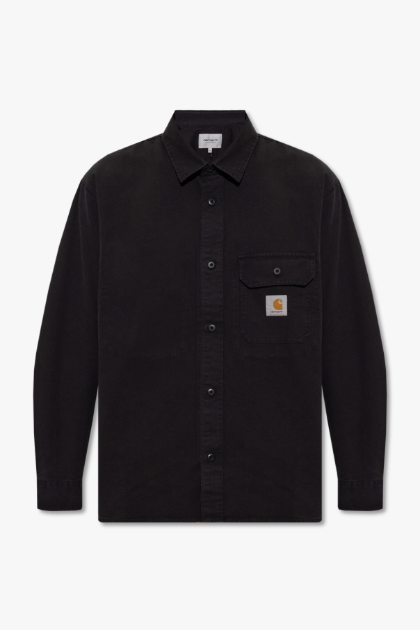 Carhartt WIP TEEN smiley-print cotton shirt Schwarz