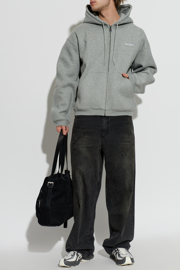 Carhartt WIP Ebbert Zip-Up Hoodie in Grey Melange
