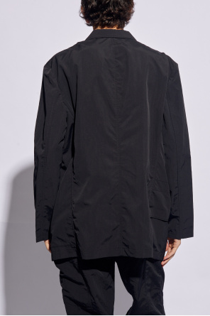 Y-3 Yohji Yamamoto ascender polar fleece lined rain jacket in black