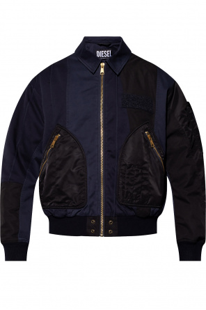 Versace Greca panelled hooded jacket