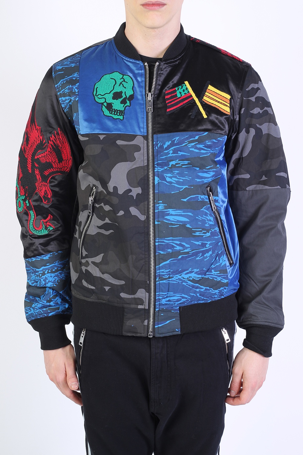 diesel embroidered bomber jacket