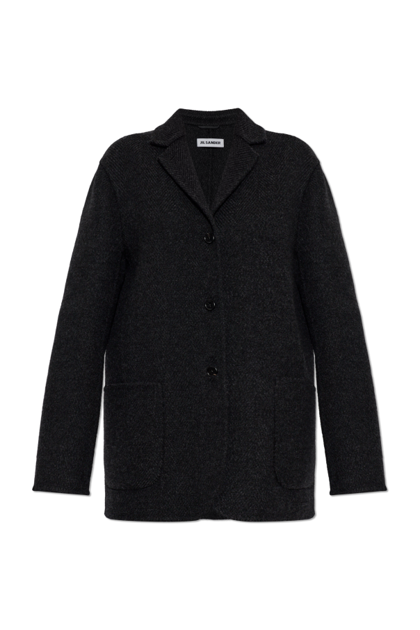 JIL SANDER Wollblazer mit Fischgrätmuster