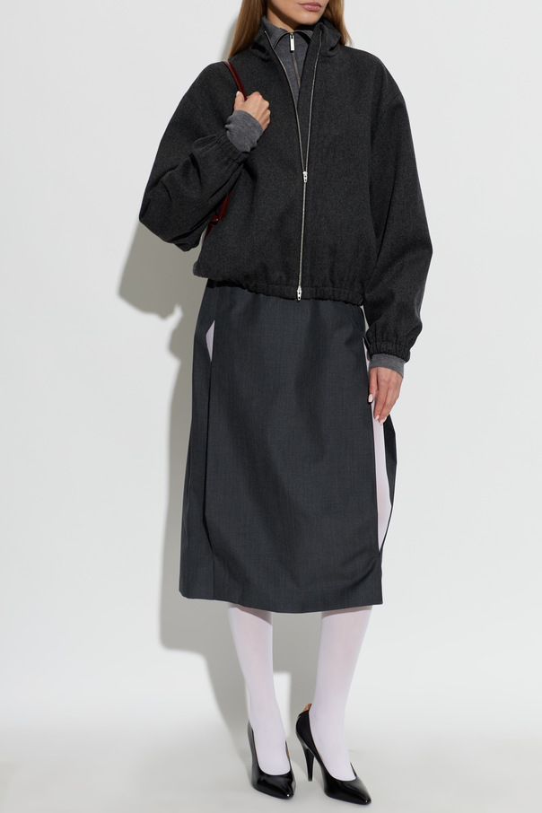 JIL SANDER Wool Jacket with Stand Collar