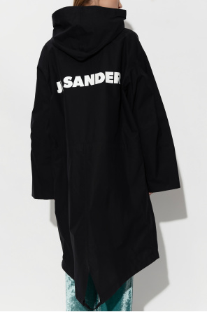 JIL SANDER Wodoodporna parka z logo