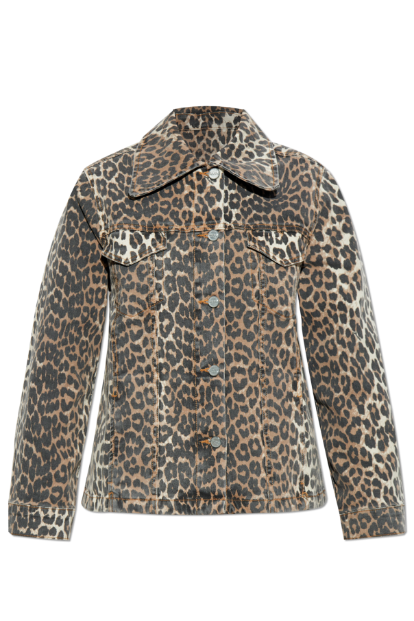 Ganni Denim jacket with animal print