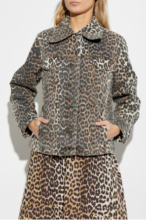 Ganni Denim jacket with animal print