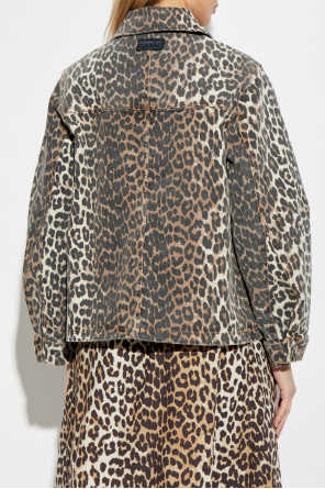 Ganni Denim jacket with animal print