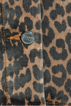 Ganni Denim jacket with animal print