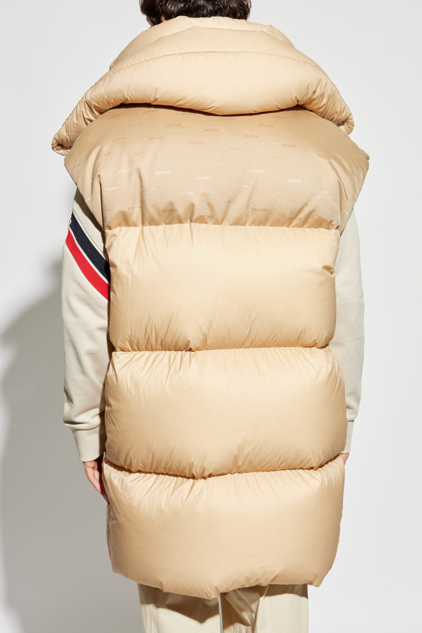 Moncler faux-leather front fastening jacket