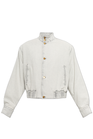 Insulated Denim Jacket with Stand Collar