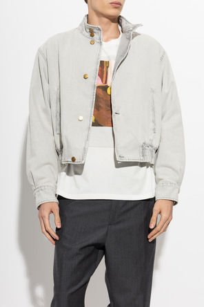 JIL SANDER Insulated Denim Jacket with Stand Collar