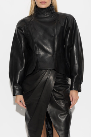 Balmain Leather peplum jacket