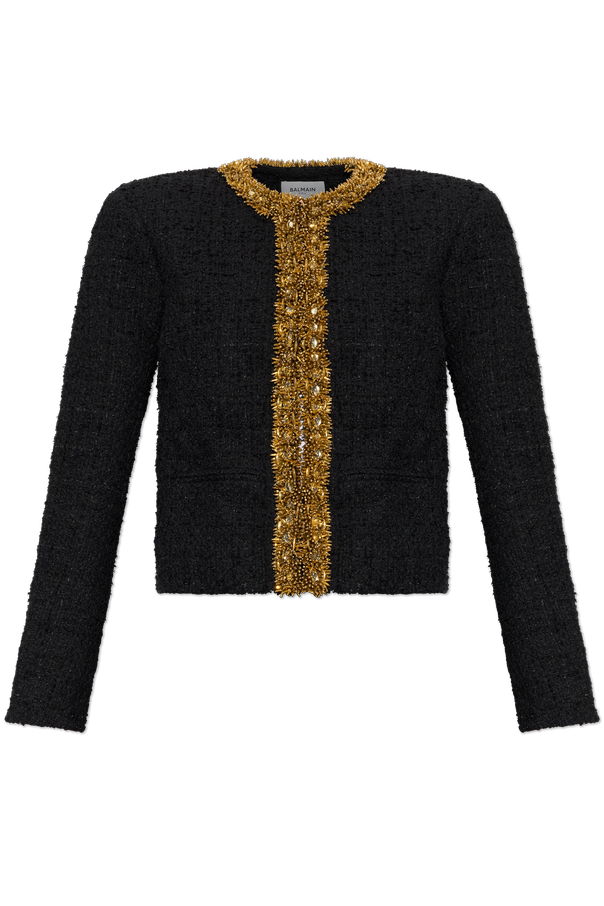 Tweed blazer with appliqués od Balmain