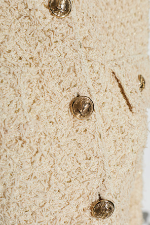 Balmain Cream bouclé jacket with lurex thread