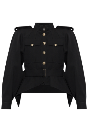 Chaqueta de lana con cinturón