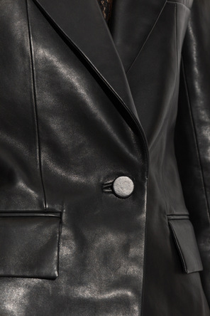 Balmain Blazer de couro com uma abertura única