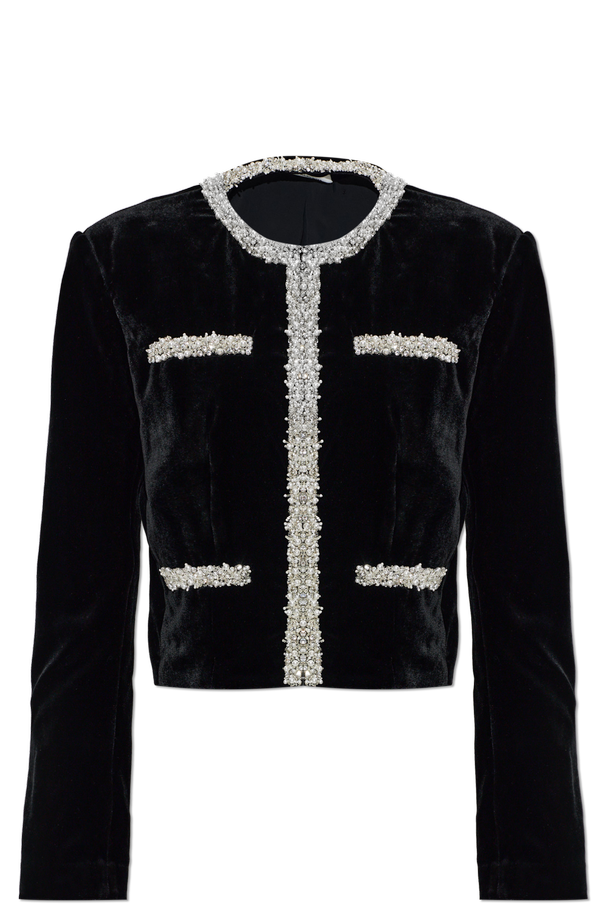 Velvet blazer with shimmering appliqués od Balmain