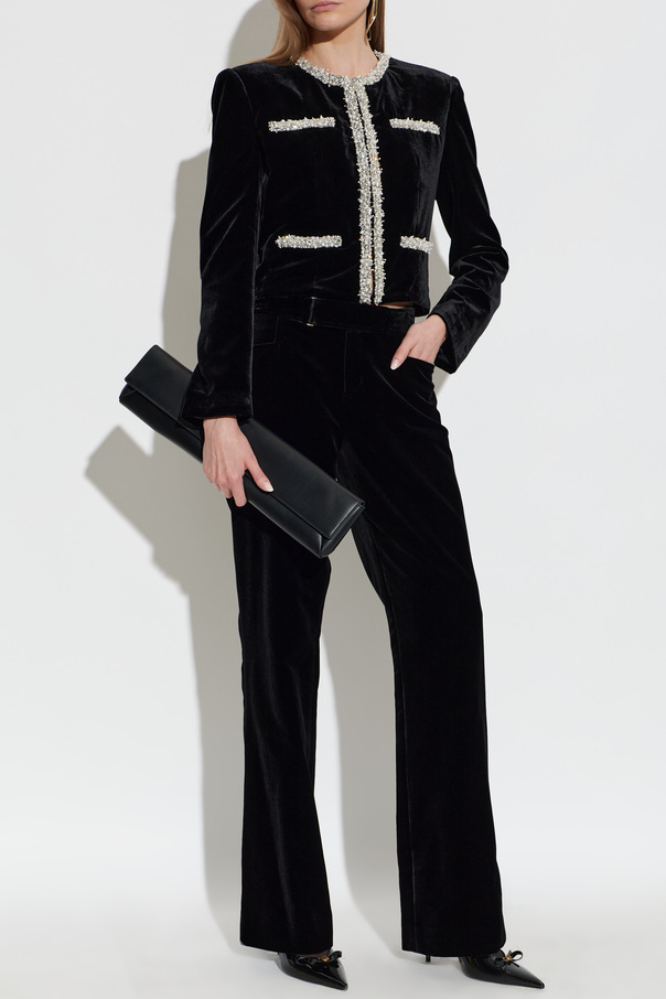 Balmain Casaco de veludo com aplicações brilhantes