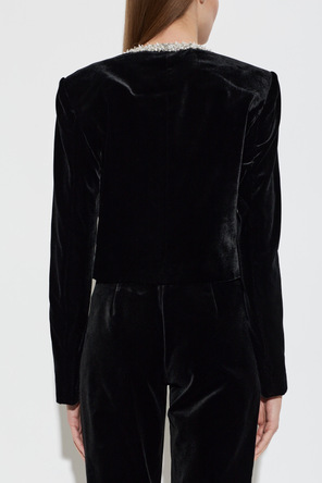 Balmain Casaco de veludo com aplicações brilhantes