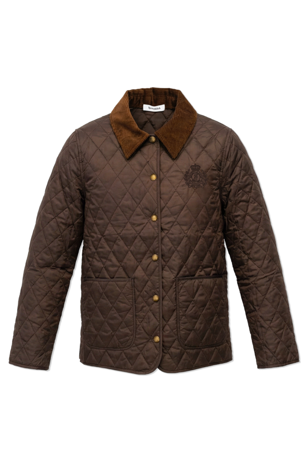 Quilted jacket with corduroy collar od Sporty & Rich
