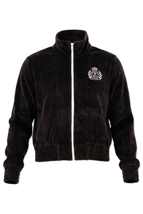 Velvet sweatshirt with stand-up collar od Sporty & Rich