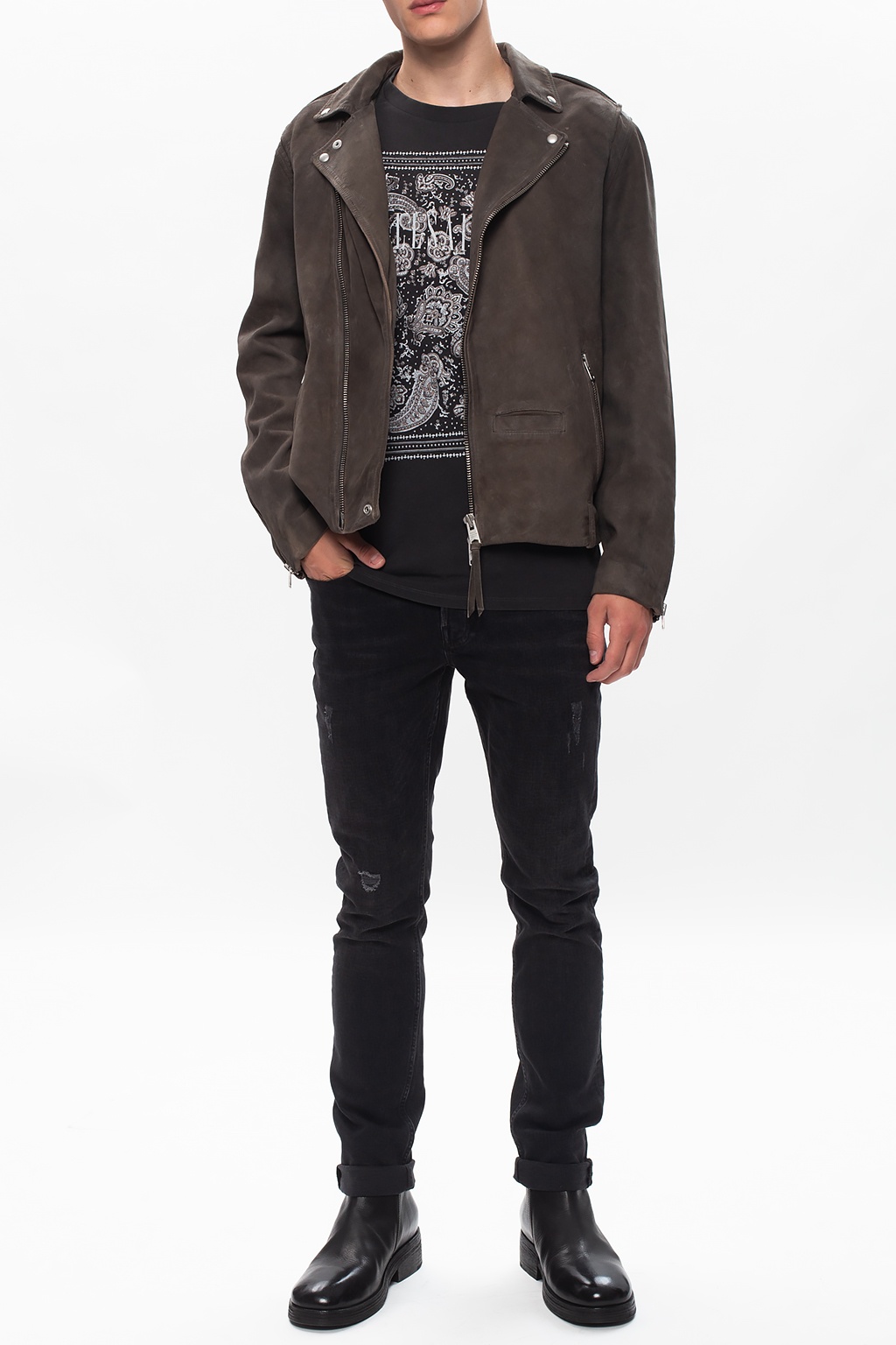 AllSaints ‘Jadon’ suede rosa jacket