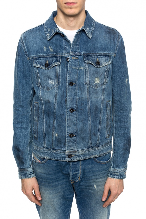 Stonewashed denim jacket Diesel Black 