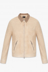 AllSaints ‘Jaxen’ suede logo-embroidered jacket