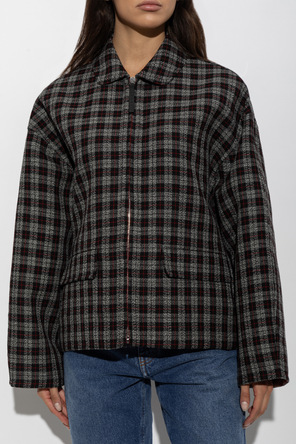 Marni Oversized Plaid Jacket in Gray