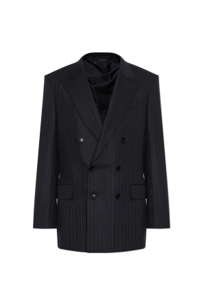 Double-breasted blazer with closed lapels