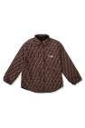 Fendi Kids BLACK Reversible jacket with logo